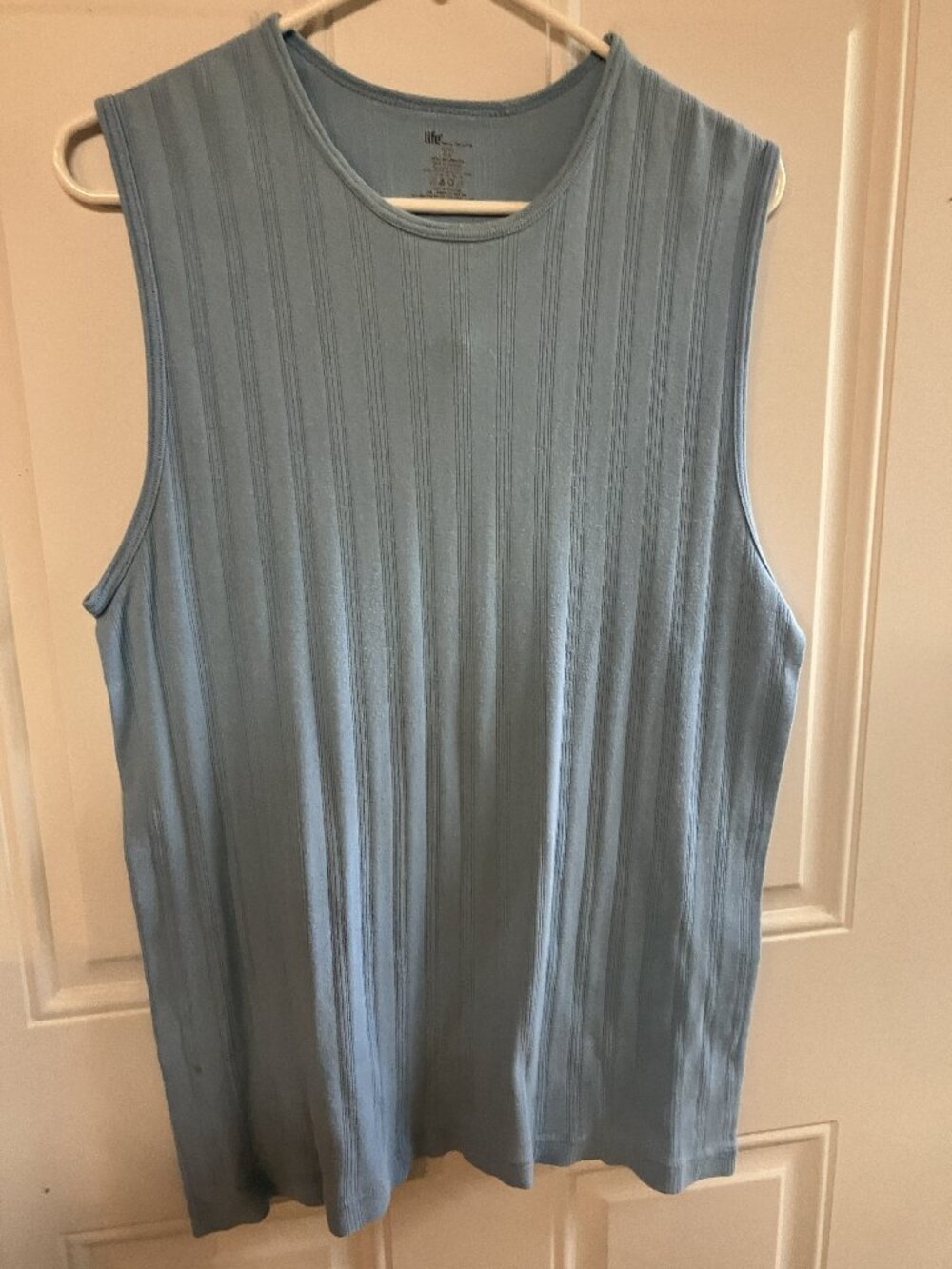 Men's Light Blue Sleeveless Pull-over Shirt
